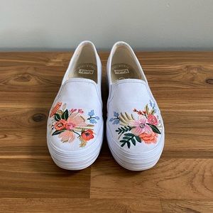 Keds x Rifle Paper Co. platform slip-ons